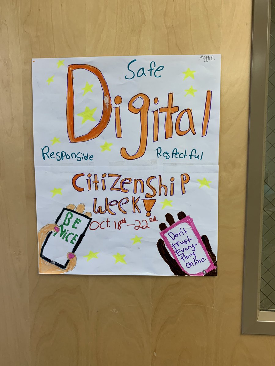 JolyLeah's tweet photo. Students promoting Digital Citizenship Week ⁦@SCSLearns⁩ ⁦@CVSDVT⁩ https://t.co/ZFu3gGrvg4