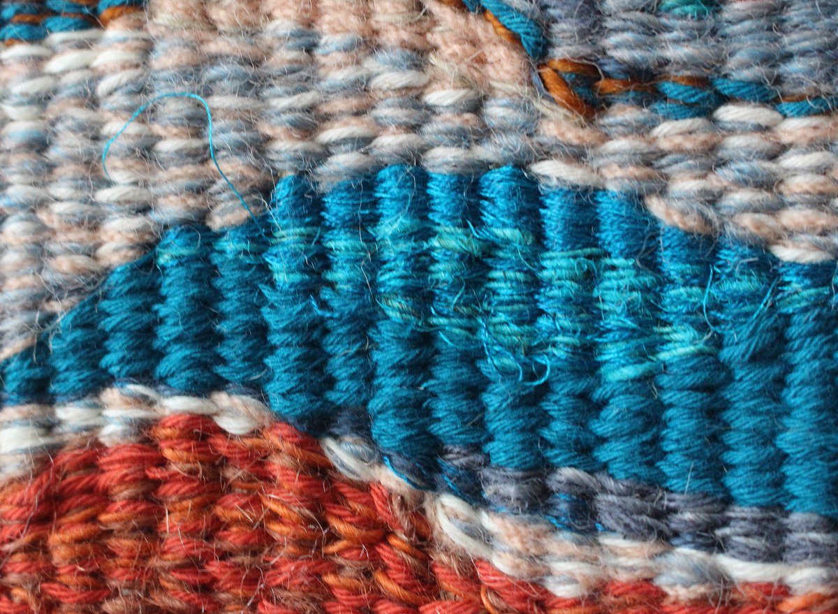 britishtapestry's tweet photo. Veronica Madden "Ebb & Flow" 75x 26cm "Exploring natural forms; rhythm and balance in shape, colour and texture emerge subconsciously in my work, whether drawing or weaving " #threadsinsheds #whitchurchsilkmill https://t.co/1RhdJrbThC