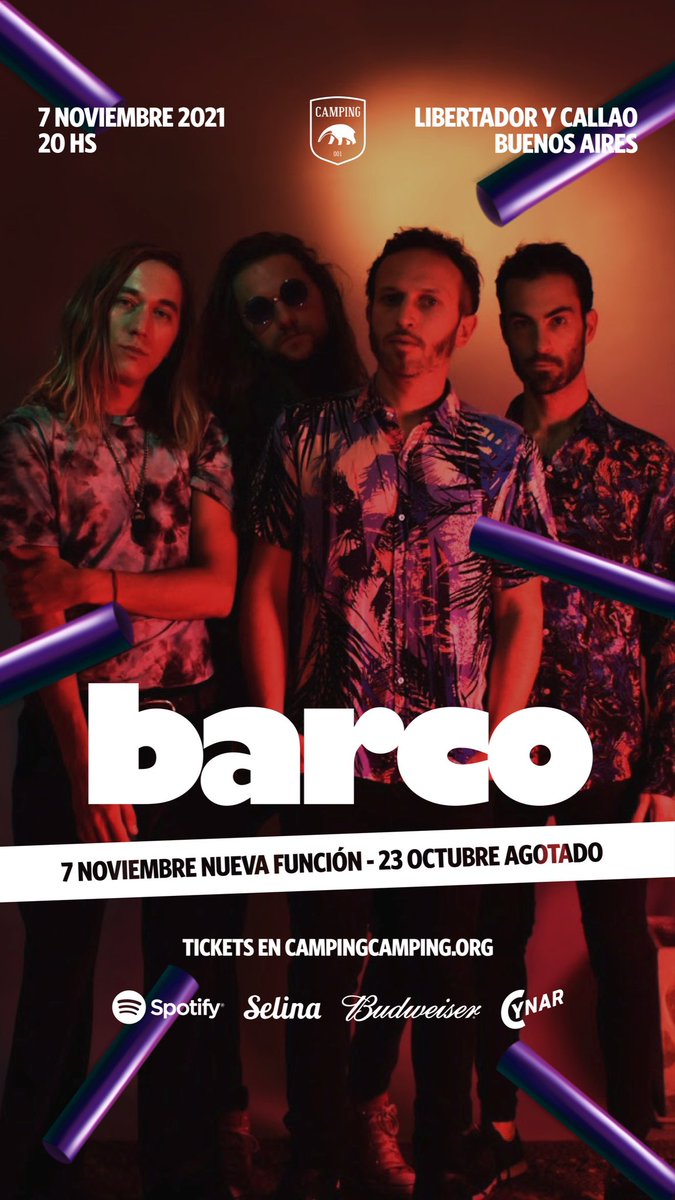 BarcoBanda's tweet photo. 💥 Para quienes pidieron una nueva fecha en @campingba, aquí va!

🎟 https://t.co/P0lHiP7FE5

#barcobanda #barcoencamping https://t.co/fR4qMUN7TC