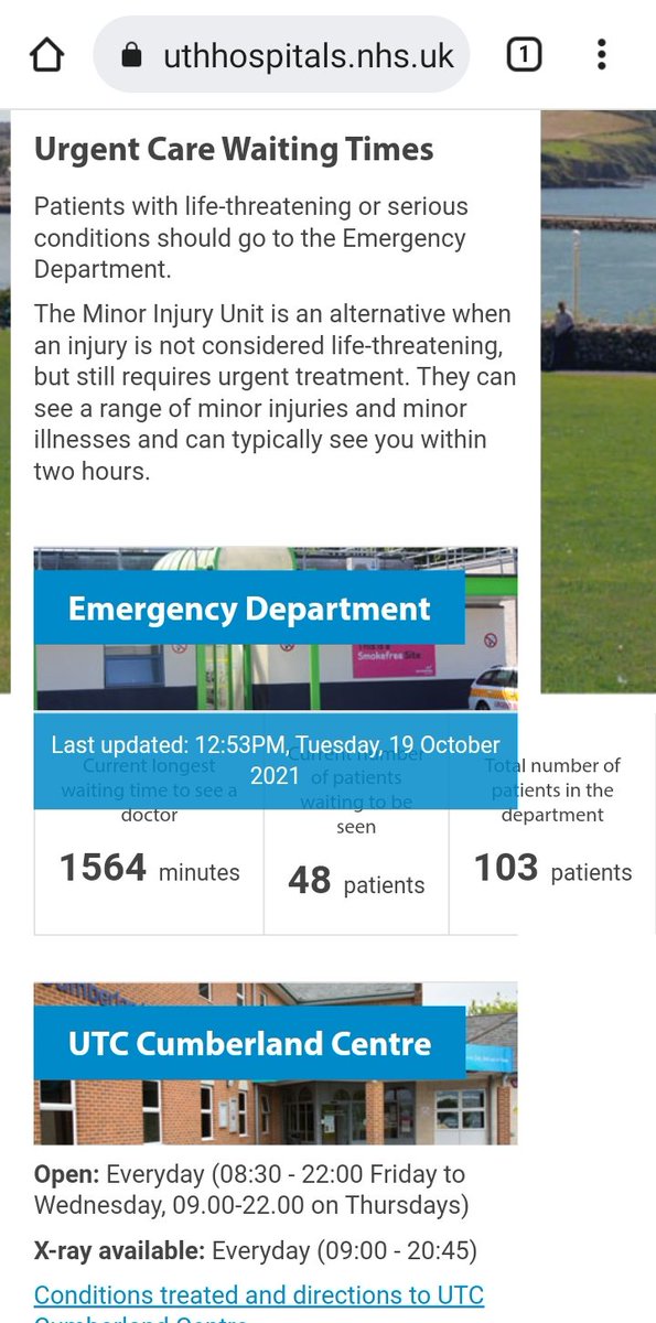 VickiJamesAllen's tweet photo. @doctor_oxford Current waiting time for Derriford ED Plymouth is just over 26 HOURS!!! https://t.co/HQ82cNFejU