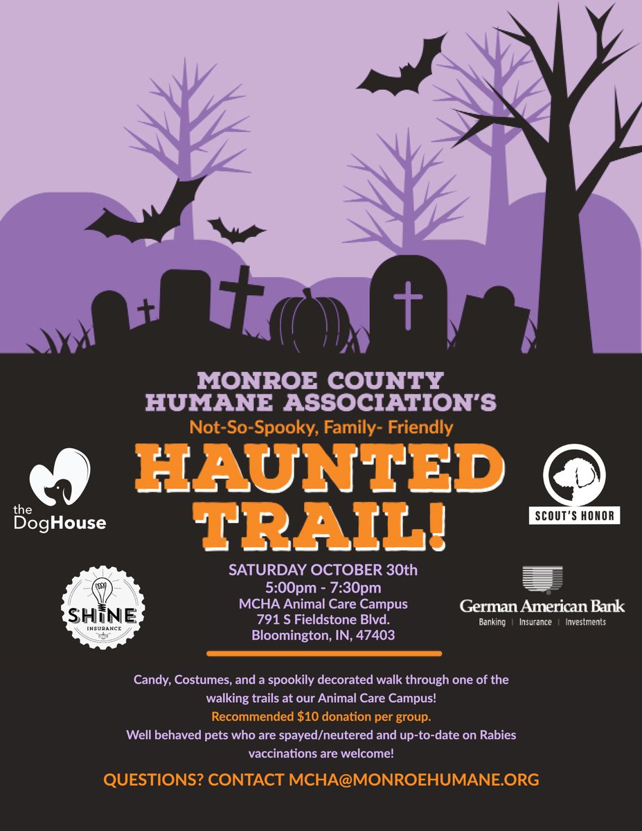 mcha1's tweet photo. Do you and your pup have your matching Halloween Costumes picked out? Be sure to make the MCHA Haunted Trail part of your Trick-or-Treating schedule and show them off! You can find more information at https://t.co/wl7Rc90p5K
#MCHA #HalloweenHauntedTrail https://t.co/50nS1DqyhS