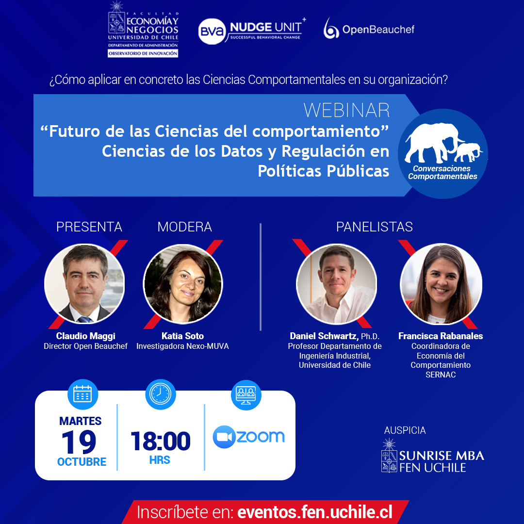 FenInnovacion's tweet photo. 🤔🔍#HOY: ¿Cómo será el futuro del comportamiento desde el rol de la #ciencia de #datos y la regulación en #PolíticasPúblicas? Participa en este webinar que reunirá a especialistas de diversas áreas para discutir al respecto.
➡️Info e inscripciones gratis: https://t.co/zvmNFoWdeY https://t.co/DQdlDSEtox