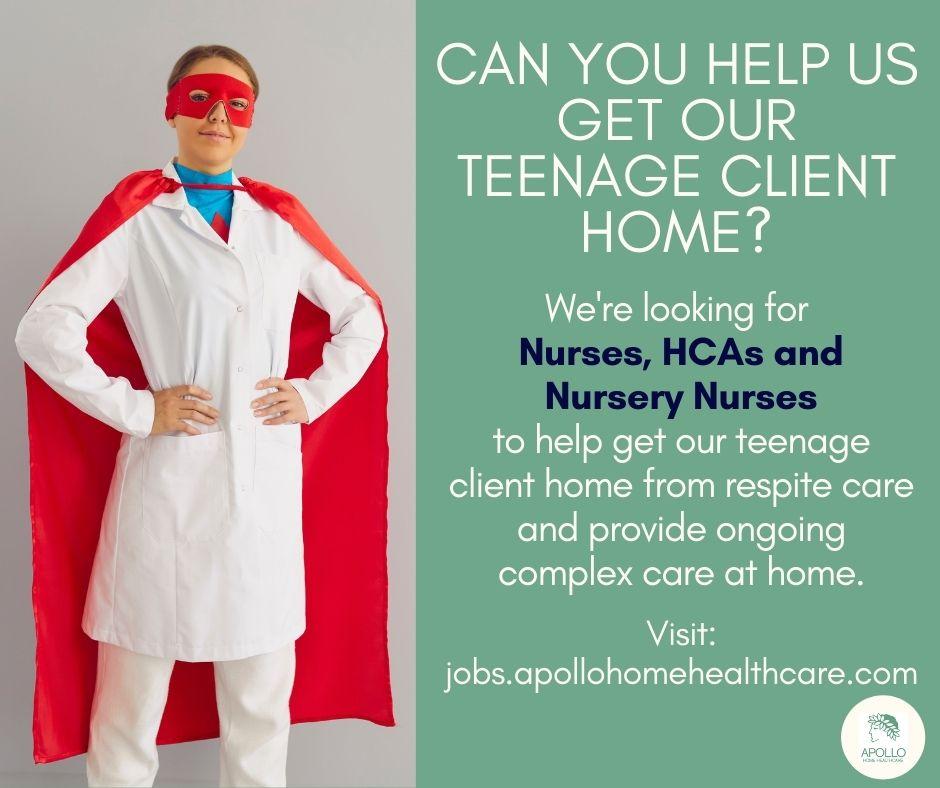 ApolloHHC's tweet photo. We’re looking for #Nurses, #HealthcareAssistants and #NurseryNurses in #Northampton to help get our teenage client home from respite care and to provide ongoing complex care and support for him at home.
https://t.co/PK4uq9LoU8

@JCPInLeics #NorthamptonJobs #ComplexCare #Jobs https://t.co/GHudFoRqlt