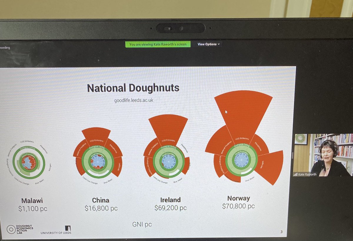ColetteFinnCork's tweet photo. Kate Raworth explaining her Doughnut Economics and the system change that we need #BreakdownorBreakthrough https://t.co/HM2LthhPYI