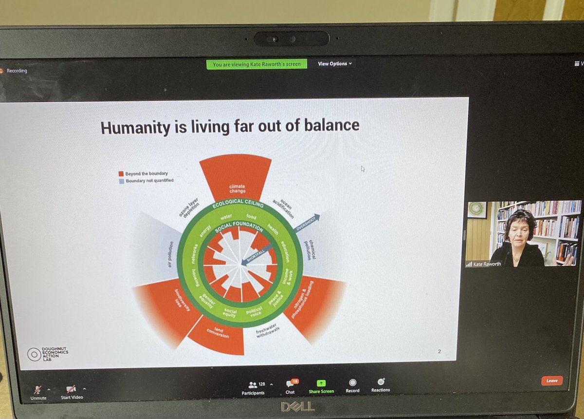 ColetteFinnCork's tweet photo. Kate Raworth explaining her Doughnut Economics and the system change that we need #BreakdownorBreakthrough https://t.co/HM2LthhPYI