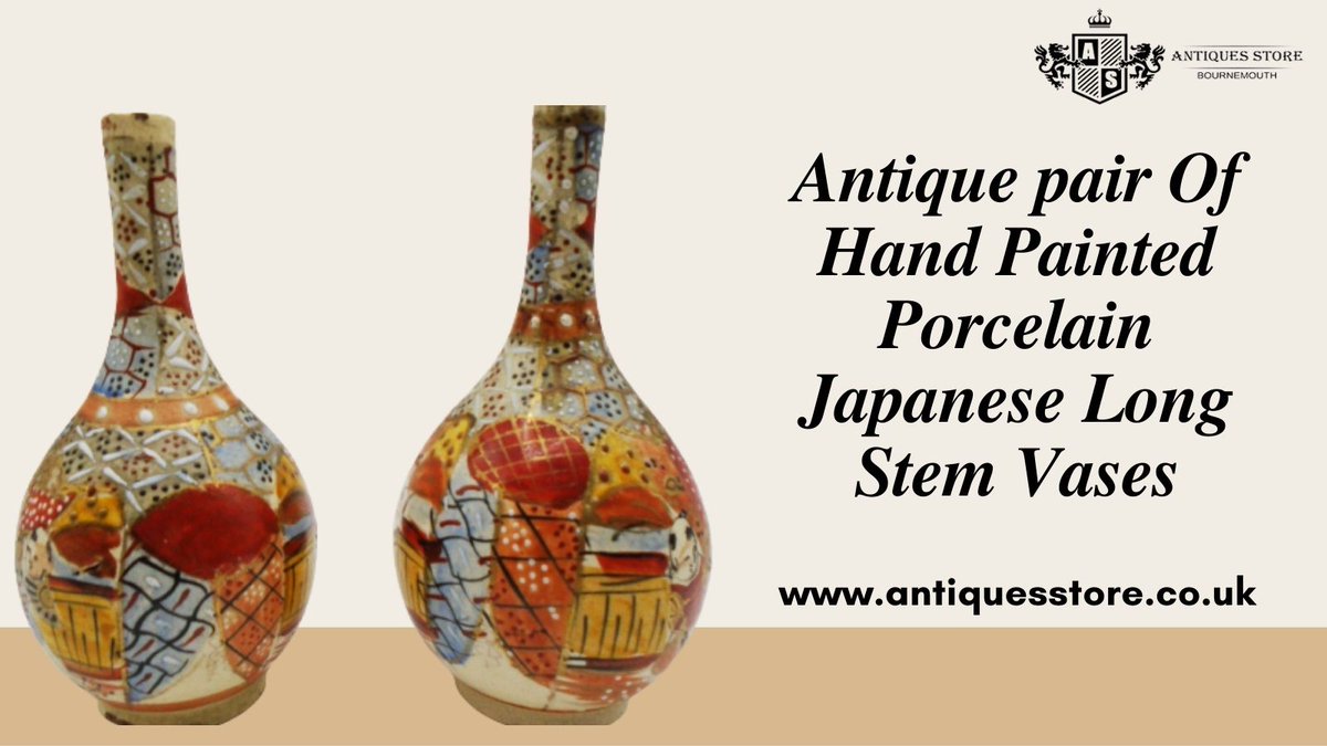 Buy this unique pair of Japanese long stem porcelain vases with cloisonné-style painted scenes at @StoreAntiques. 
For more call us at Mob: 07900290587

#antquestore #antiquejug #antiqueceramics #antiqueporcelain #antiquebowl #antique #antiqueshop #antiquestore #antiqueLover