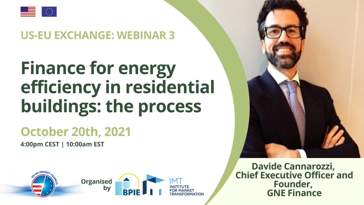GNEFinance's tweet photo. [Oct 20] Join us at @BPIE_eu's "Finance for energy efficiency in buildings – the process", where our CEO Davide Cannarozzi will examine the financial sector's role in boosting #energyefficiency investments across the EU. 

✍️ Sign up here: https://t.co/mTVyUhTFcB https://t.co/JLrKwsGLkn