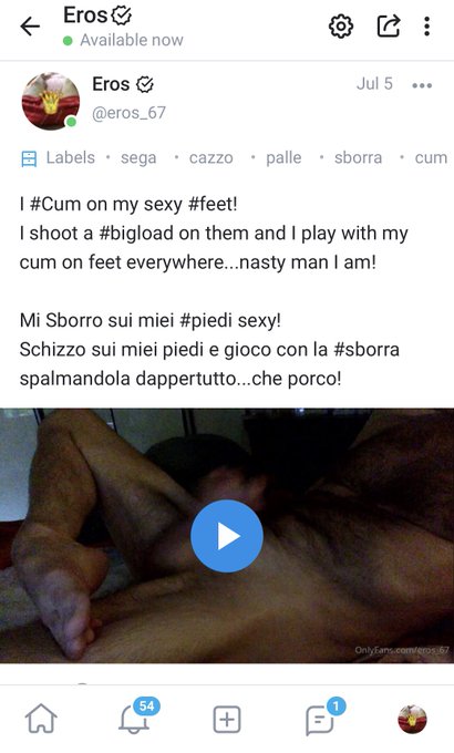 ????
Guarda come sborro sui miei #piedi sexy come un porco!
Watch how I #cum on my sexy #feet like a