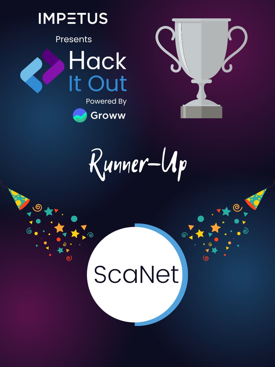 computerclub90's tweet photo. We’re excited to share the final results of our massive event Hack It Out. 🏆

🥇Overall winning team: Quelix
🥈Overall Runners-up Team- ScaNet 
🥉Overall Second Runners-up Team - Vizi Learn
Congratulations to the winners and all participants of Impetus presents HackItOut!! 🎉 https://t.co/vqILaHrnrH