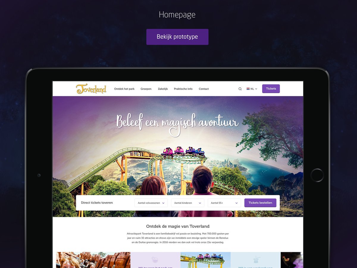 GraciousAgency's tweet photo. ⭐️ #pitch: Toverland | Attractiepark Sevenum 

🎯 Doel: Een nieuwe responsieve website die voldoet aan de kernwoorden: Avontuurlijk, Persoonlijk &amp; Ambitieus.

In onze #tryouttuesday delen wij een samenraapsel van brainfarts en pitches voor mooie merken die anders vergeten worden. https://t.co/2Sjb86RDfj
