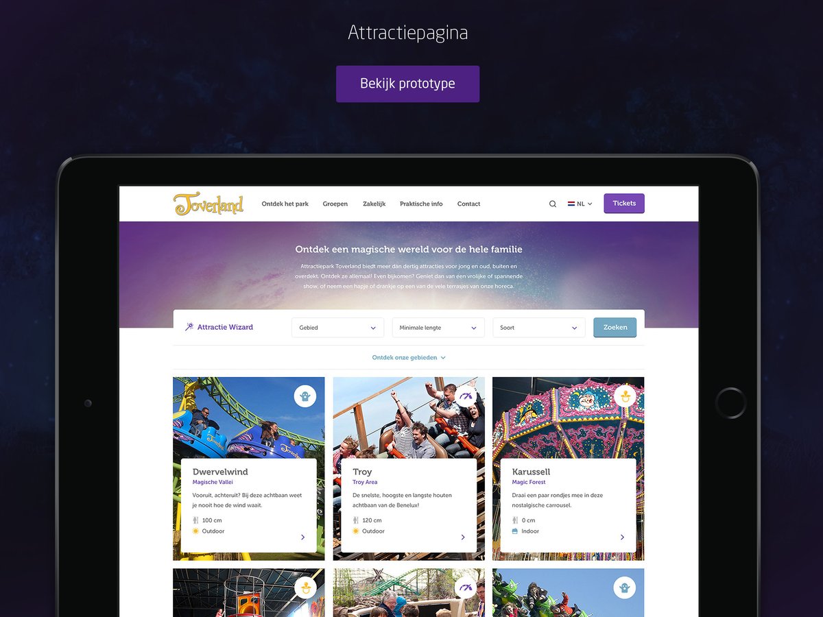 GraciousAgency's tweet photo. ⭐️ #pitch: Toverland | Attractiepark Sevenum 

🎯 Doel: Een nieuwe responsieve website die voldoet aan de kernwoorden: Avontuurlijk, Persoonlijk &amp; Ambitieus.

In onze #tryouttuesday delen wij een samenraapsel van brainfarts en pitches voor mooie merken die anders vergeten worden. https://t.co/2Sjb86RDfj
