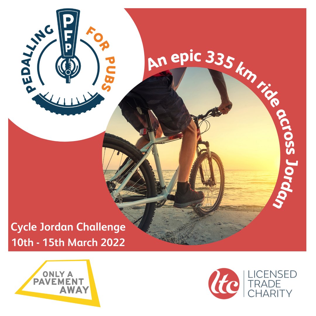 LTCharity's tweet photo. A team of riders from the hospitality industry will get #BackBehindTheBar to ride 335km for the @Pedallingforpub Cycle Jordan Challenge in aid of two charities - @apavementaway and @LTCharity.
🚲 Find out more and donate: https://t.co/w8j8RjTbnq
Powered by @KAMMediaInsight https://t.co/EVHF0s9v3n