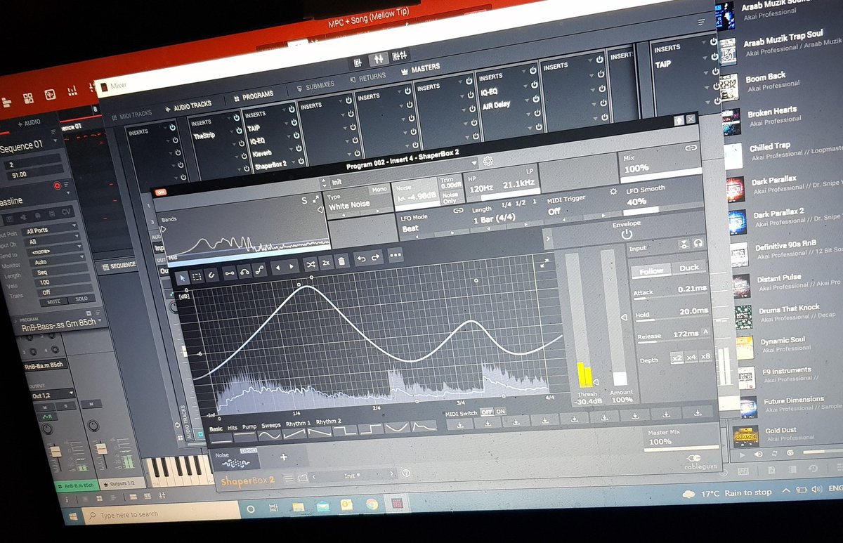 beat_comm's tweet photo. Test drive Tuesday. 
Taking NoiseShaper by one of my favourite desktop devs out for a spin. I'm sure our friends at @CableguysTweets won't mind us having a raffle at some point. 
#noiseshaper #desktop #plugin #shaperbox #desktopmusic #desktopmusicproduction https://t.co/2DhcOlbVUC