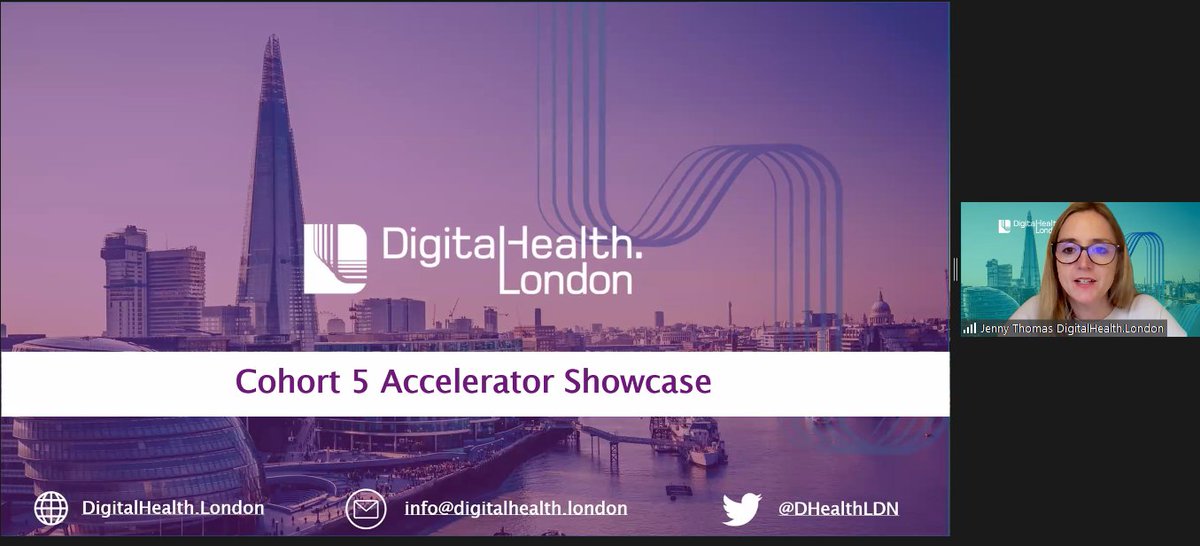 DHealthLDN's tweet photo. Our Programme Director @ThomasJennyJ opens today’s #DHLAccelerator showcase event, celebrating the progress of cohort 5 over the last year! https://t.co/pbJi53lRxL