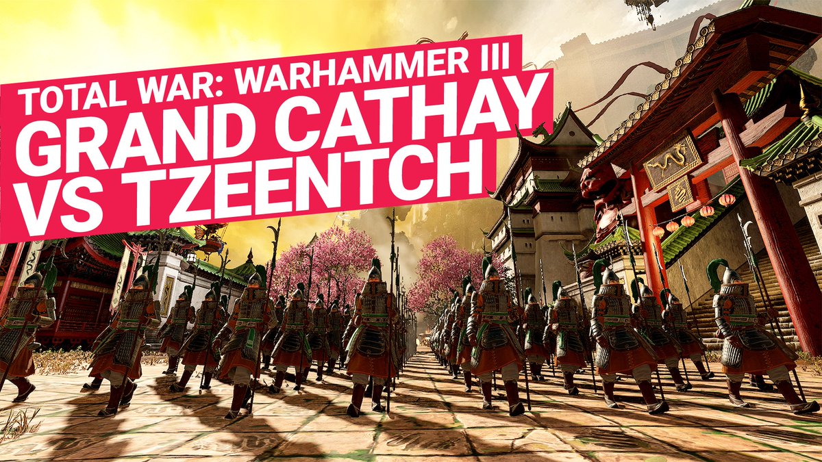 totalwar's tweet photo. The Great Bastion — constructed thousands of years past by the Dragon Emperor — is under siege.

The armies of Tzeentch are storming the gates... Will Miao Ying be able to defend the Northern Provinces once again?

Find out in our video here: https://t.co/wABXyPevhD https://t.co/ksmubYo1wI