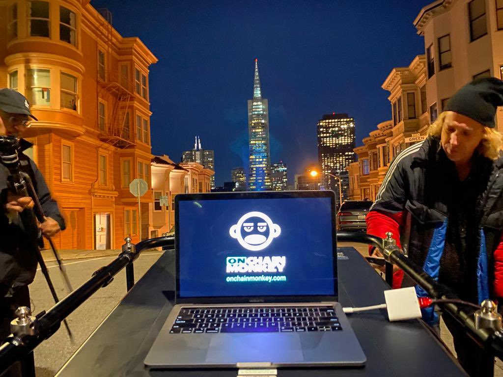 OnChainMonkey's tweet photo. Hi @WaldParis @business this is the #monkeybusiness that is going down in SF atm! We are excited for you to chat with @KiteVC tomorrow at the @MilkenInstitute to learn more about @OnChainMonkey @metagoodnft and how we’re using NFTs to raise awareness and funds for causes 🌏🎥🌉 https://t.co/zPacR8uDKo