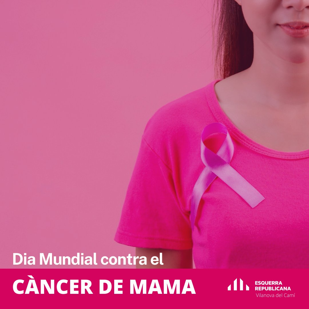 ERC_Vilanova's tweet photo. L'objectiu d'aquesta celebració és conscienciar la població de la importància del diagnòstic precoç del càncer de mama per guanyar la lluita contra aquesta malaltia, que esdevé el tumor més freqüent en dones arreu del món🌷

#donemveu #cancerdemama #19octubre #ercvilanovadelcamí https://t.co/91W1oMgJzh