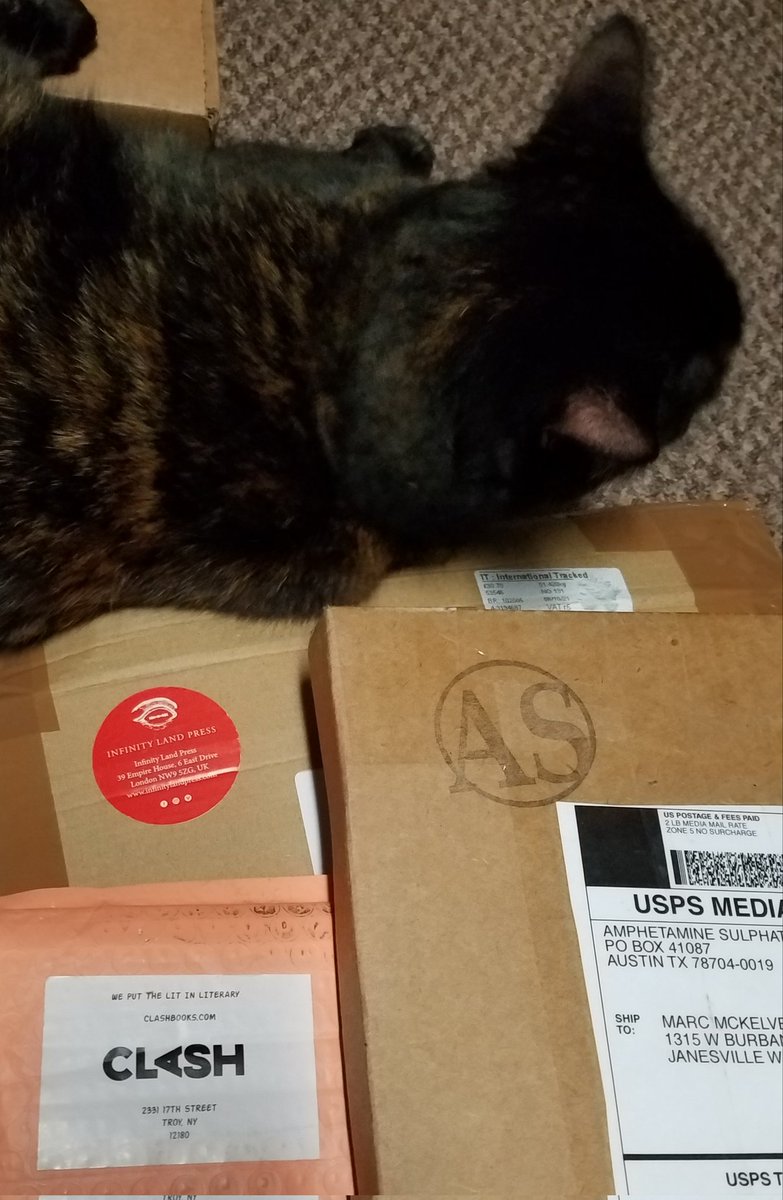 MisterB_gone's tweet photo. Truly superior mail day.
#infinitylandpress 
@AmpSulphate 
@CLASHBooks https://t.co/z5GpdNM4ZM