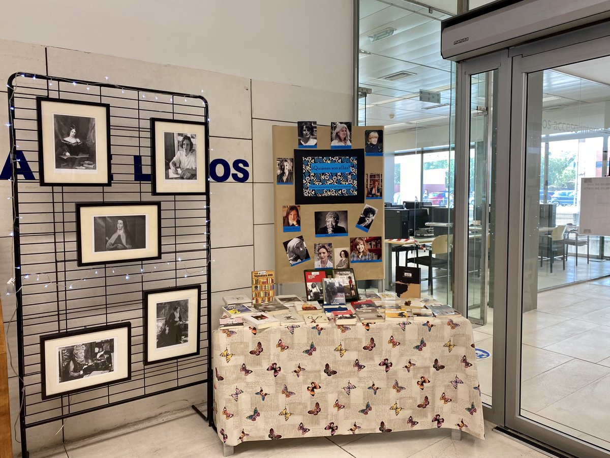 BURJC's tweet photo. Nuestros compañeros del campus de Madrid han hecho un trabajazo montando un punto de interés para celebrar el Día de las escritoras, con obras escritas por mujeres de todas las épocas. ¡Téneis que pasaros a verlo! #DiadelasEscritoras2021 #leemosautoras #burjccampusmadrid https://t.co/tl7xlCHo2e