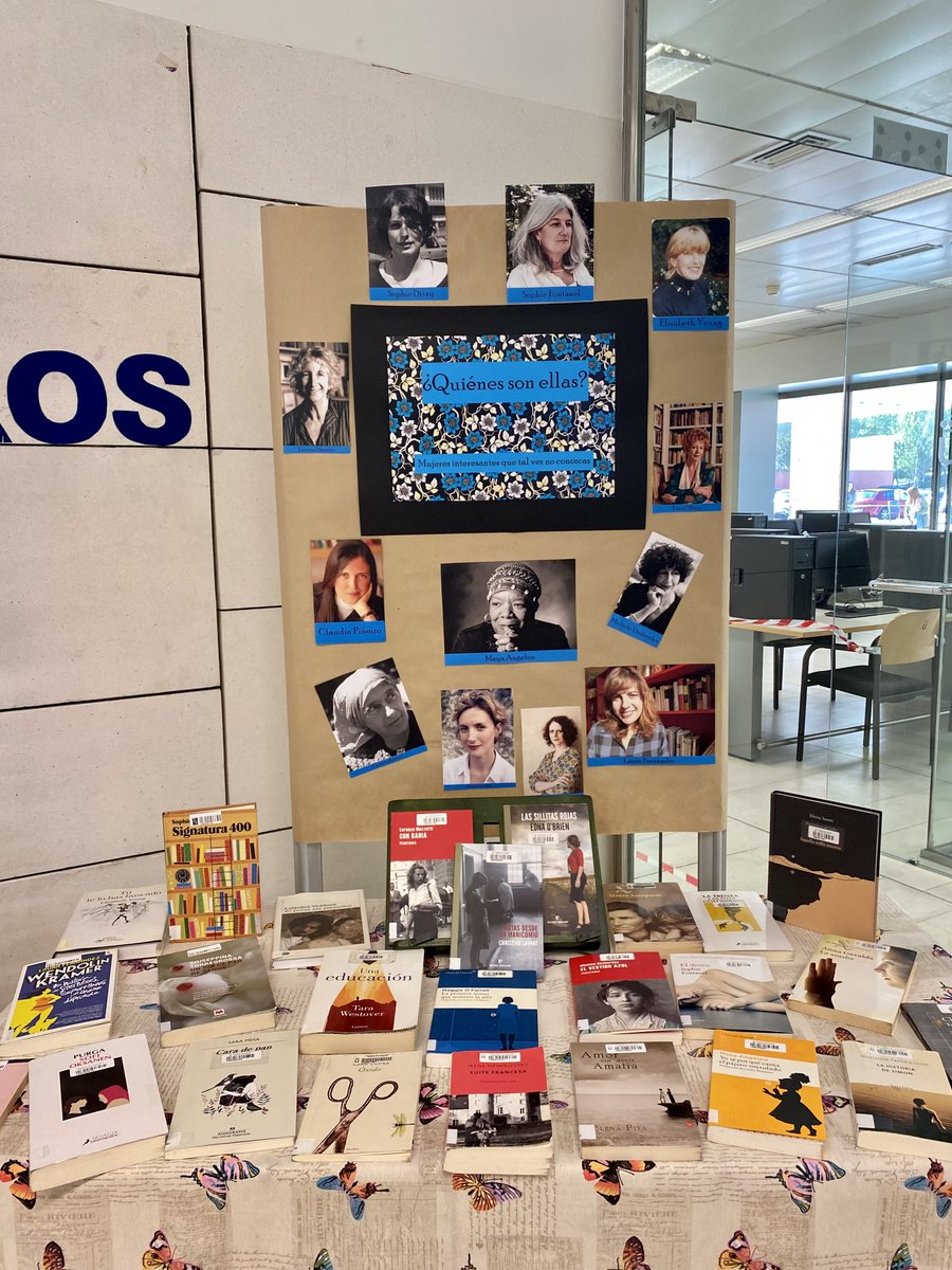 BURJC's tweet photo. Nuestros compañeros del campus de Madrid han hecho un trabajazo montando un punto de interés para celebrar el Día de las escritoras, con obras escritas por mujeres de todas las épocas. ¡Téneis que pasaros a verlo! #DiadelasEscritoras2021 #leemosautoras #burjccampusmadrid https://t.co/tl7xlCHo2e