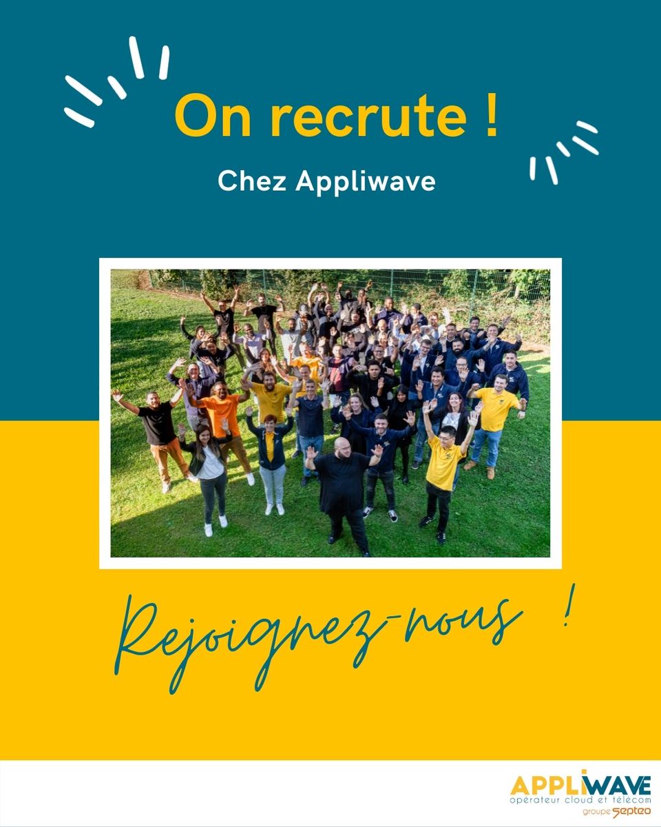 ☀️ ON RECRUTE ☀️
Tu souhaites rejoindre une entreprise dans le secteur du #cloud et des #Télécoms jeune et dynamique et en pleine expansion ? 8 profils sont à pouvoir en Région parisienne, Lyon, Chambéry et Grenoble 👉 hubs.la/H0ZDksy0

#joboffer #Fibre #TeamAppliwave
