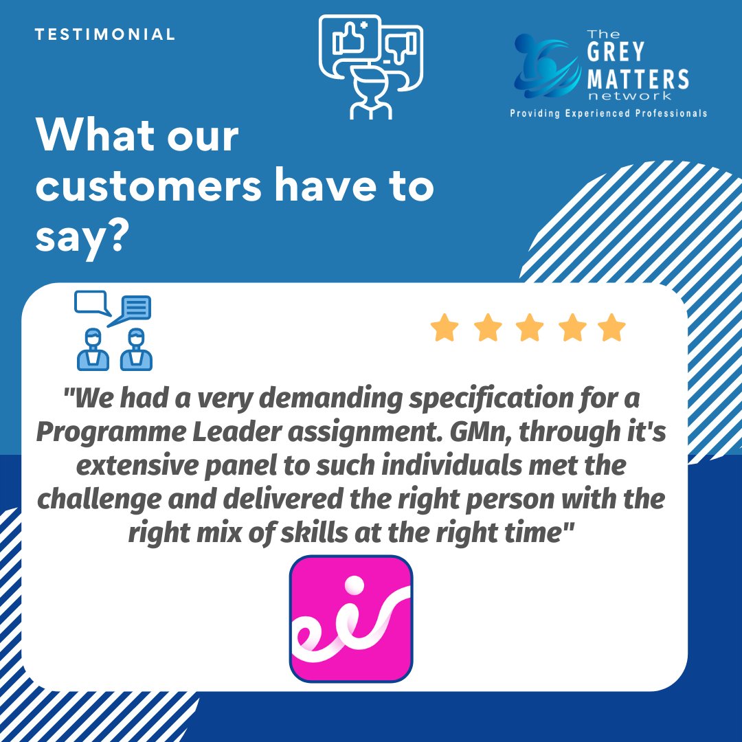greymattersnet's tweet photo. What some of our customers say about our services #CustomerFeedback #GMn eir Ireland #RightPerson #Resources #Recruitement #ExperiencedProfessionals #ProgrammeLeader - https://t.co/wka4PIq7xx @tonyatGMn https://t.co/yCCAplzhjA