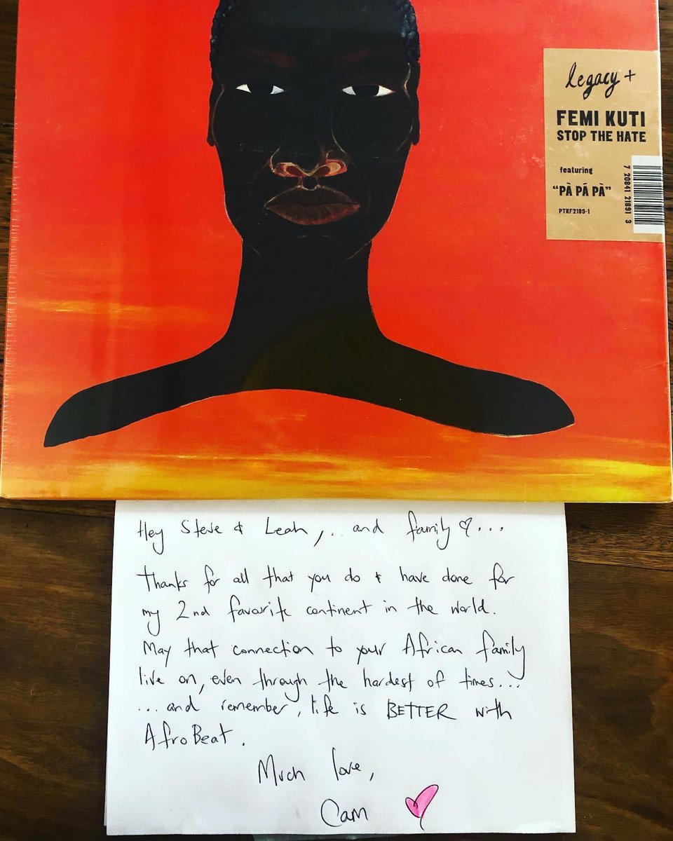 IAmSomeone_Org's tweet photo. Well this made our world today! 
A gift and note dropped off to Steve &amp; Leah as a thank you for the work that we do in this world.

Appreciating the unexpected love and buzzing from knowing our efforts mean a lot to others.

Time to spin this fresh afrobeat vinyl! https://t.co/aaDGqSlZmR
