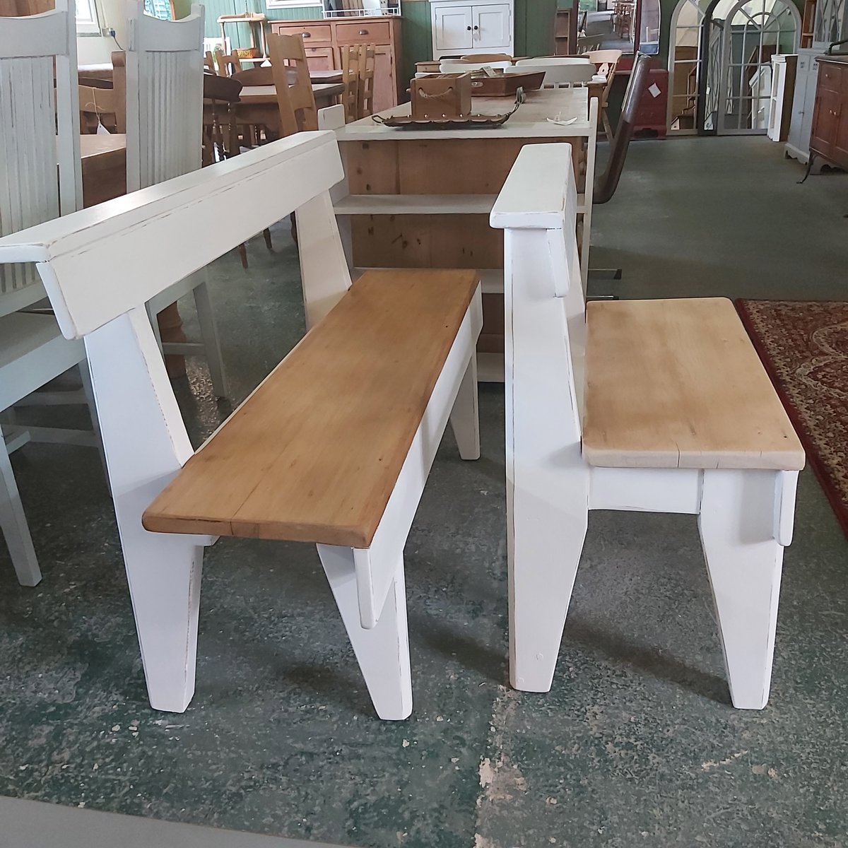 Original old pine chapel pews rescued &amp; refurbished to be loved again!