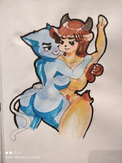 ワシナ Xd 🔞 - Aquí está la 🦀🧀 de Nicole y ChunNi o la del episodio bootleg haha quizá luego la vuelvo a hacer ya que si mis marcadores estaban muriendo xd https://t.co/BFNxwyh3Iw