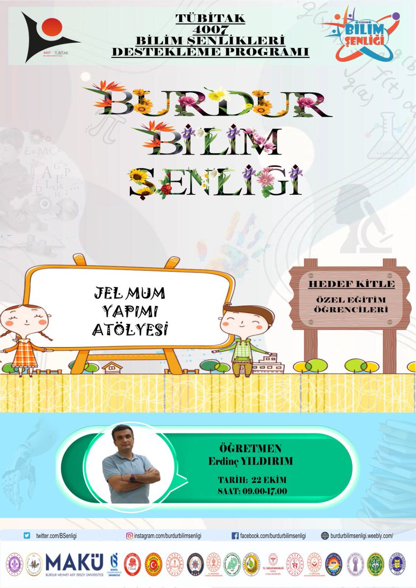 TÜBİTAK 4007 “Burdur Bilim Şenliği” 🧬🔭🧪🔬🥼
🗓 21-22-23 Ekim
📣59 atölye
📣 Atölyeler Burdur Kapalı Pazar Yeri ve Burdur Mesleki ve Teknik Anadolu Lisesinde

Burdur’un bilime yolculuğu…
Bu yolculuğa sen de katıl 🚀
<a href="/tcmeb/">Millî Eğitim Bakanlığı</a> <a href="/Burdurvalilik/">T.C. Burdur Valiliği</a> <a href="/BurdurilMEM/">Burdur İl Milli Eğitim Müdürlüğü</a> <a href="/BurdurMEMARGE/">Burdur MEM AR-GE</a>