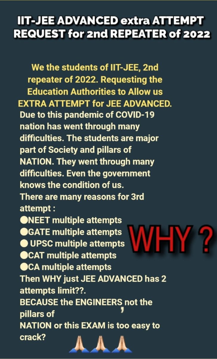 Indians70046's tweet photo. @DrAsh_Mahendra Please help us...its matter of not only us us but pillars of our NATION 🇮🇳
@dpradhanbjp @narendramodi @SonuSood @iitbombay @IITKgp @iitdelhi @EduMinOfIndia @DrRPNishank @aajtak @ndtv @AIJNSA_official @RajatSharmaLive @MrRohan07 @sudhirchaudhary https://t.co/04gP08pMYW