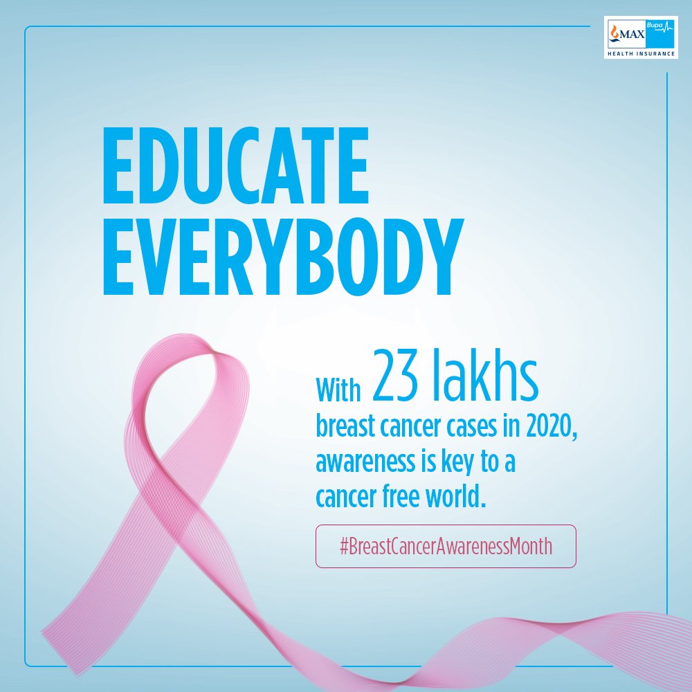 Niva_Bupa's tweet photo. The conversation about breast cancer isn’t just about you, but your loved ones too. Share your knowledge so you can all enjoy a healthy and secure tomorrow.
#MaxBupaHealthInsurance https://t.co/kj3vNK1BJF
