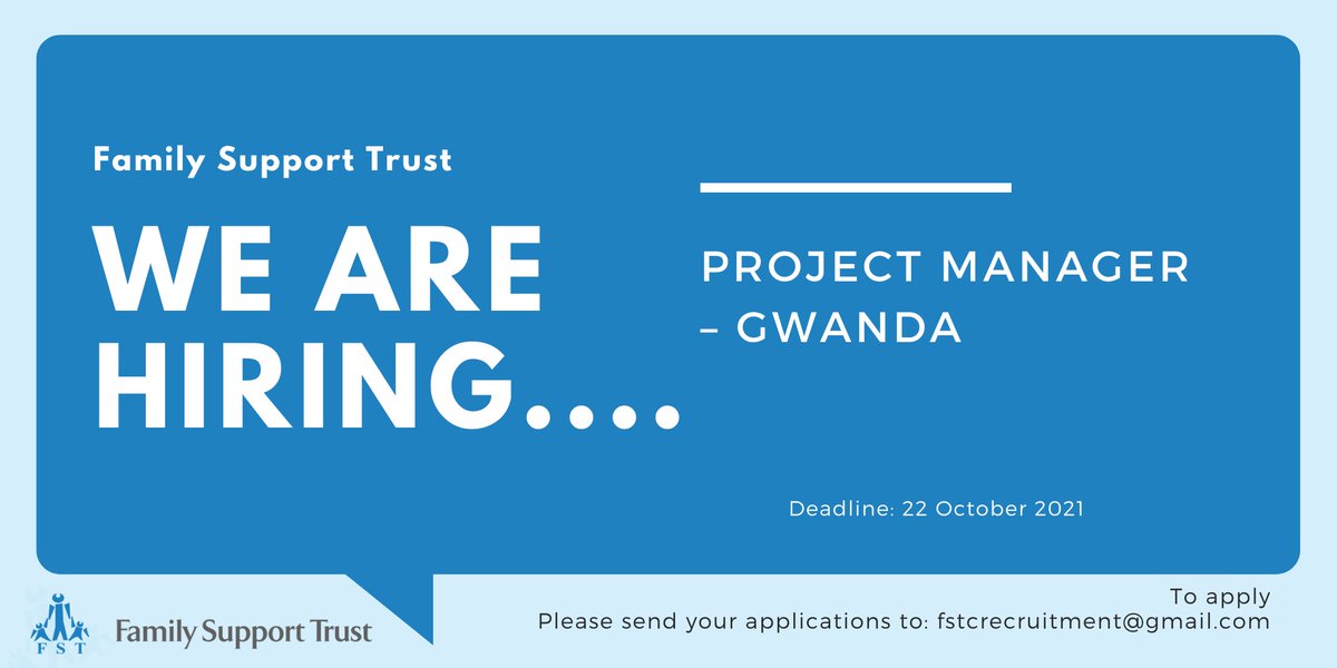 FamilysupportZ's tweet photo. Join our team!
To apply please send your applications to: fstcrecruitment@gmail.com 
Deadline: 22 October 2021 
For more information about the vacancies click the link below.
https://t.co/MWnc8PSbPs
Kindly retweet and share https://t.co/VgMQcPu2A9