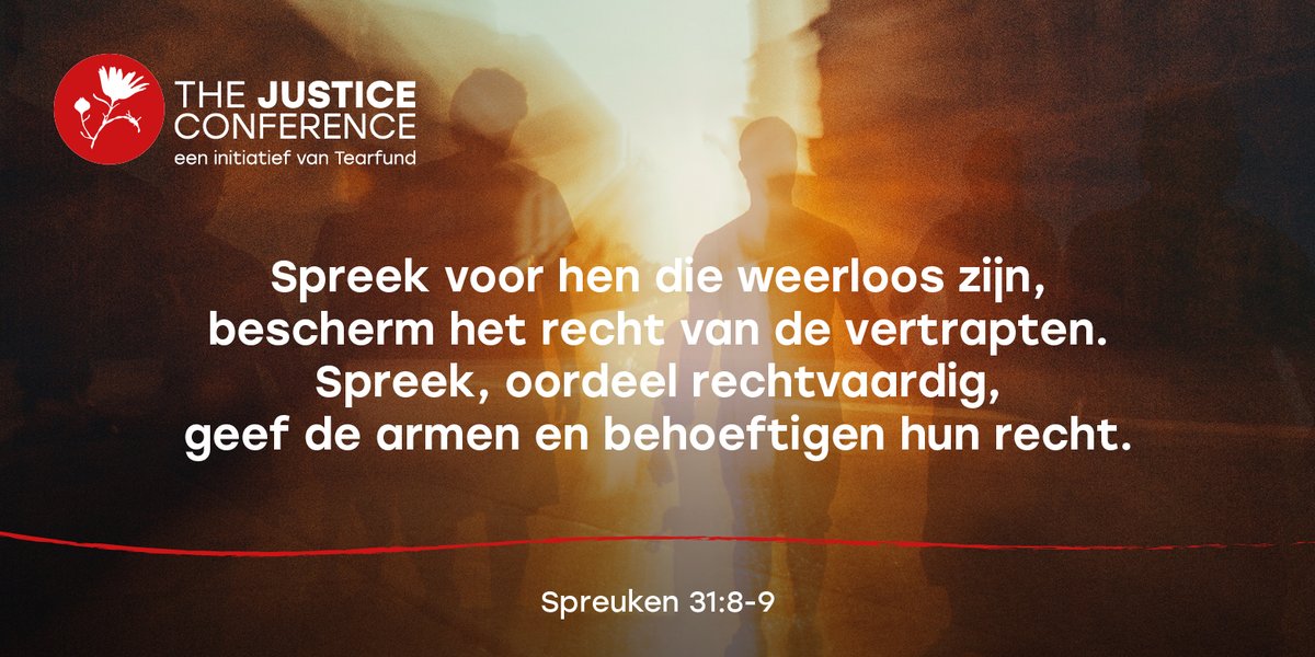 Tijdens The Justice Conference op zaterdagavond 30 oktober (online) moedigen we elkaar aan om recht te brengen in onze eigen omgeving. Kijk voor programma en tickets op: justiceconference.nl #justiceconference