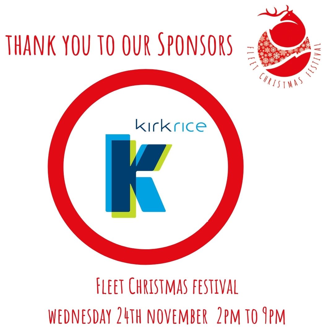fleet_festival's tweet photo. Thank you to local accountants @KirkRice for sponsoring for this year's Christmas Festival. Organised by a volunteer committee, the Fleet Christmas Festival could not take place without your generous support.
Find out more at https://t.co/pogxKBhHOC https://t.co/0q3FAAT8NQ
