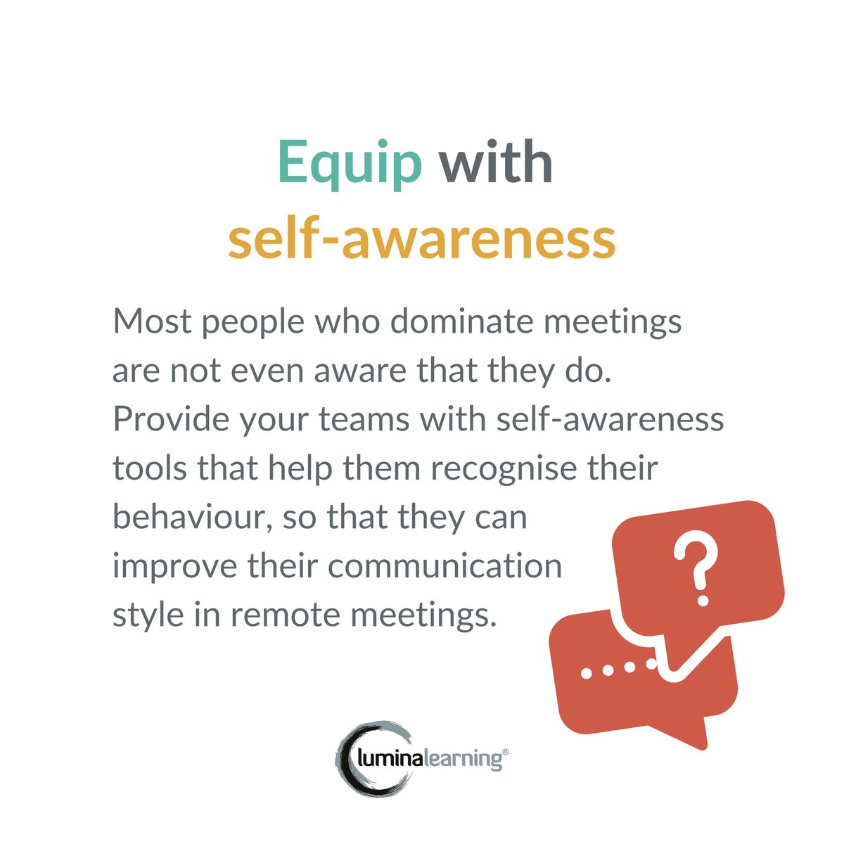 LuminaLearning's tweet image. Inclusive meetings are the best meetings. How well do your hybrid and remote teams communicate together? See our tips👇

#ZoomDomination
#RemoteWorkingChallenges
#wfh2021