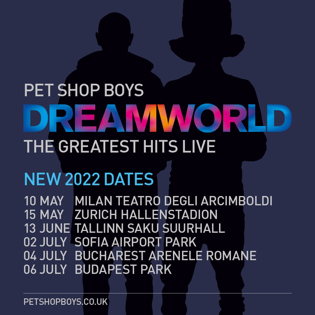 Pet Shop Boys announce UK & European Dates for 'Dreamworld: The