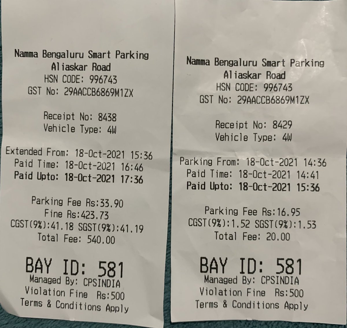 kushalnshetty's tweet photo. See this is how common people are being made confused and forced to pay huge amount of money termed as fine for couple of min late to reach back to prepaid parking area which is on expanded footpath @CMofKarnataka @BBMPCOMM @NammaBengaluroo @WeAreBangalore @BangaloreTimes1 https://t.co/ftKmoPG807