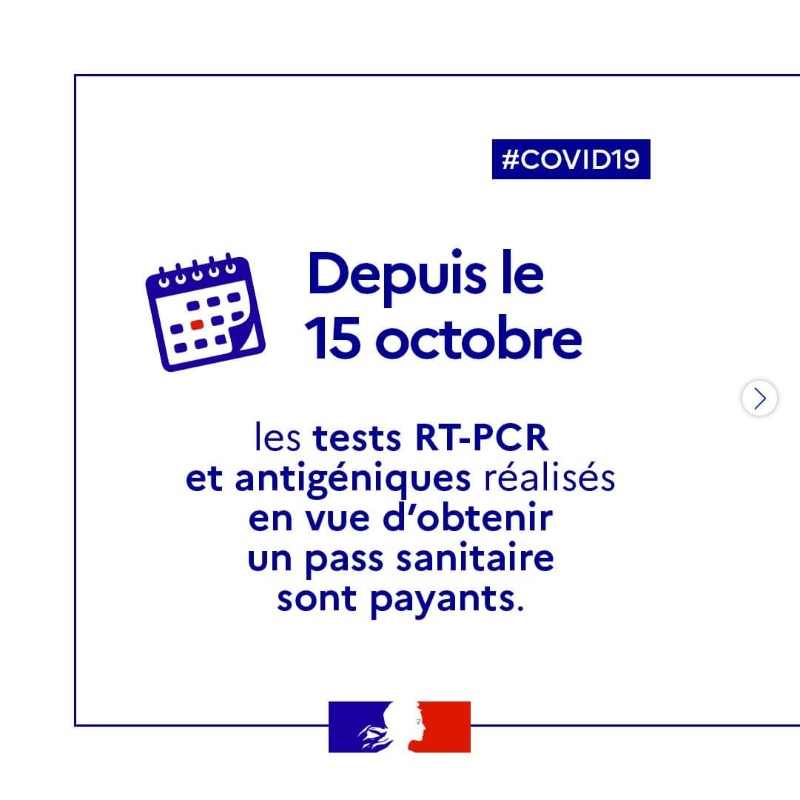gouvernementFR's tweet photo. #COVID19 | Depuis le 15 octobre, les tests RT-PCR et antigéniques réalisés en vue d'obtenir un #PassSanitaire sont payants.
Ceux réalisés dans un but de dépistage continuent d'être pris en charge par l'Assurance maladie.

Découvrez les personnes concernées par ce remboursement ⤵️