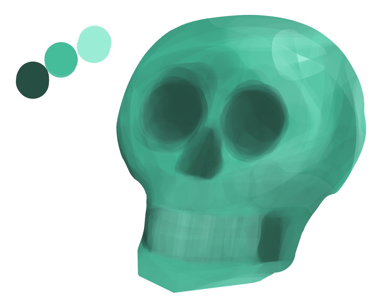 OctopusStraps's tweet image. For #drawtober day 18 I painted a skull thing.  I'm told that it's good practice to paint with an oversized brush, tried that here.  Really struggled to get something resembling teeth to happen.