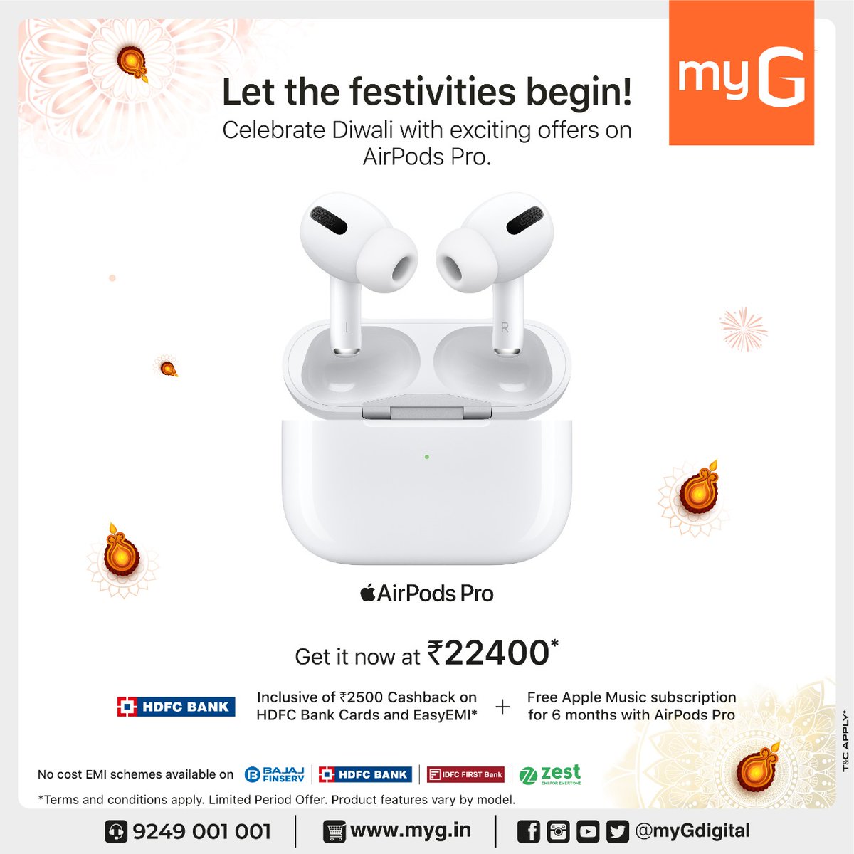 myGdigital's tweet photo. Grab this amazing festive offer for apple gadgets!
Celebrate this Diwali with exciting offers - Get exciting cashback offers, exchange bonuses, and EMI options.

#apple #applegadgets #iphone #applewatch #imac #laptops #myG #VeroruRange https://t.co/3eplsBK1iQ