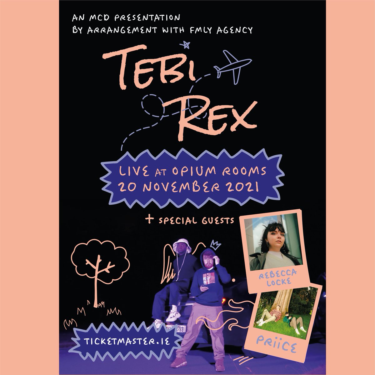 🎤 𝗦𝗨𝗣𝗣𝗢𝗥𝗧 𝗔𝗡𝗡𝗢𝗨𝗡𝗖𝗘𝗗 - <a href="/TebiRex/">Tebi Rex</a> will be joined by special guests Rebecca Locke and <a href="/priicemusic/">PRiiCE</a> for their headline show at <a href="/OpiumDublin/">Opium</a> 🔥

🎫 Tickets on sale now - bit.ly/3paJXCO