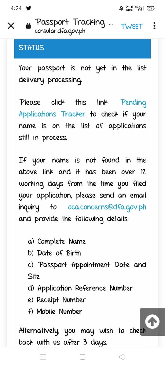 PalimoconW's tweet photo. @DFAPHL @teddyboylocsin @dfaoca kakatrack q lang po ng passport q no match sa isang tracker,nasa pending list naman ung sa isa..nagmamakaawa ako sir,tatlong buwan na po ung passport q,nagkasakit na po ako sa halos anim na beses akong pabalik balik sa aseana at sa double dragon sana po mapansin nio po ako🙏🏻🙏🏻🙏🏻 https://t.co/yr7s4KOo4W