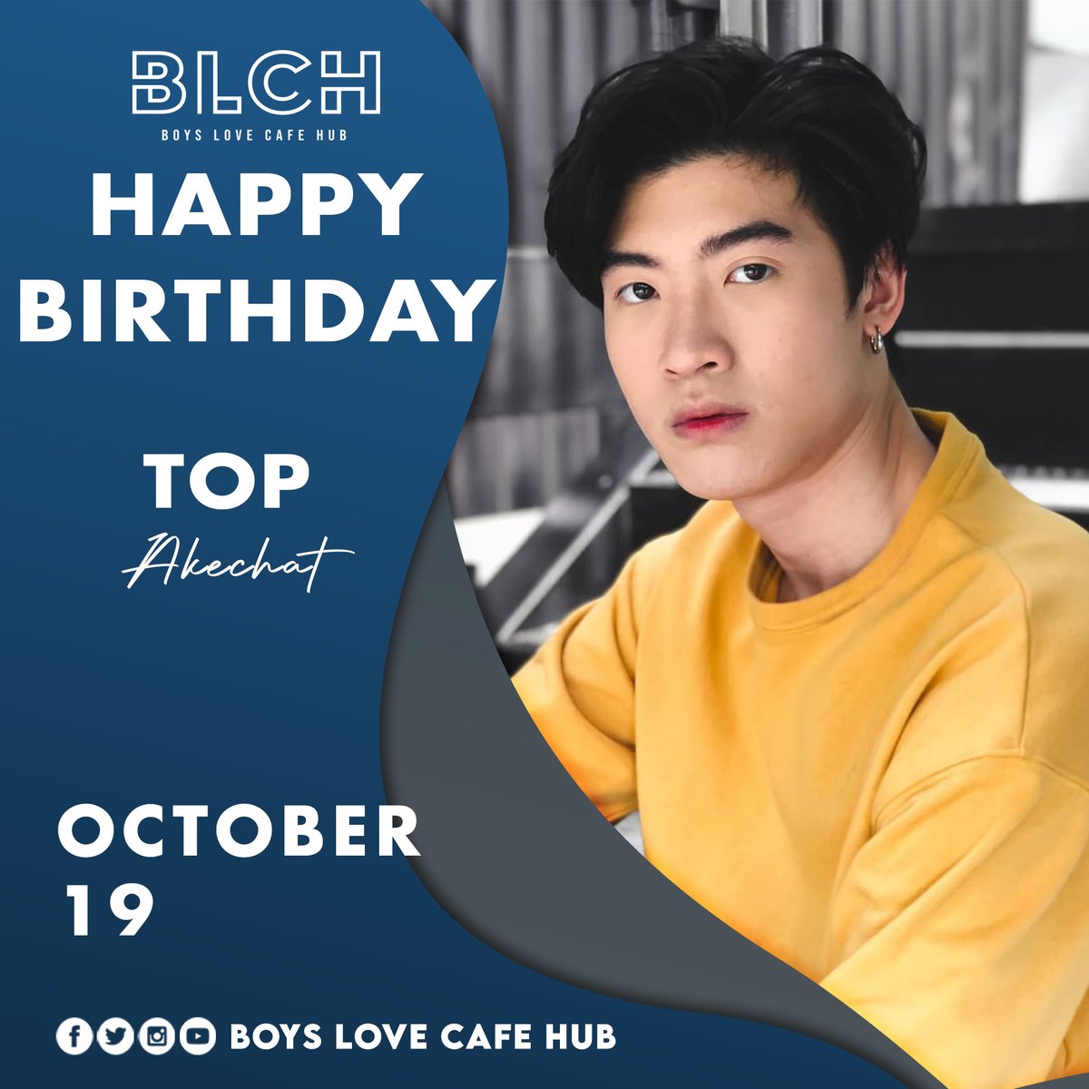 boyslovecafehub's tweet photo. Happy Birthday, Top Akechat! 🎉💙 @Topicornic

#topicorn #TopAkechat 
#TheEffectTH #โลกออนร้าย https://t.co/1YJaAOGV0R