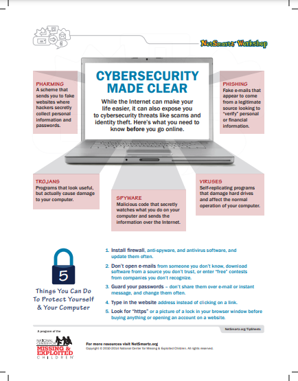 BCSDFamilies's tweet photo. October is Cyber Safety Month. Here are five things you can do to protect your family and your computer. @bibbschools https://t.co/EF91om7Rh5 https://t.co/G4Xi1VWxQS