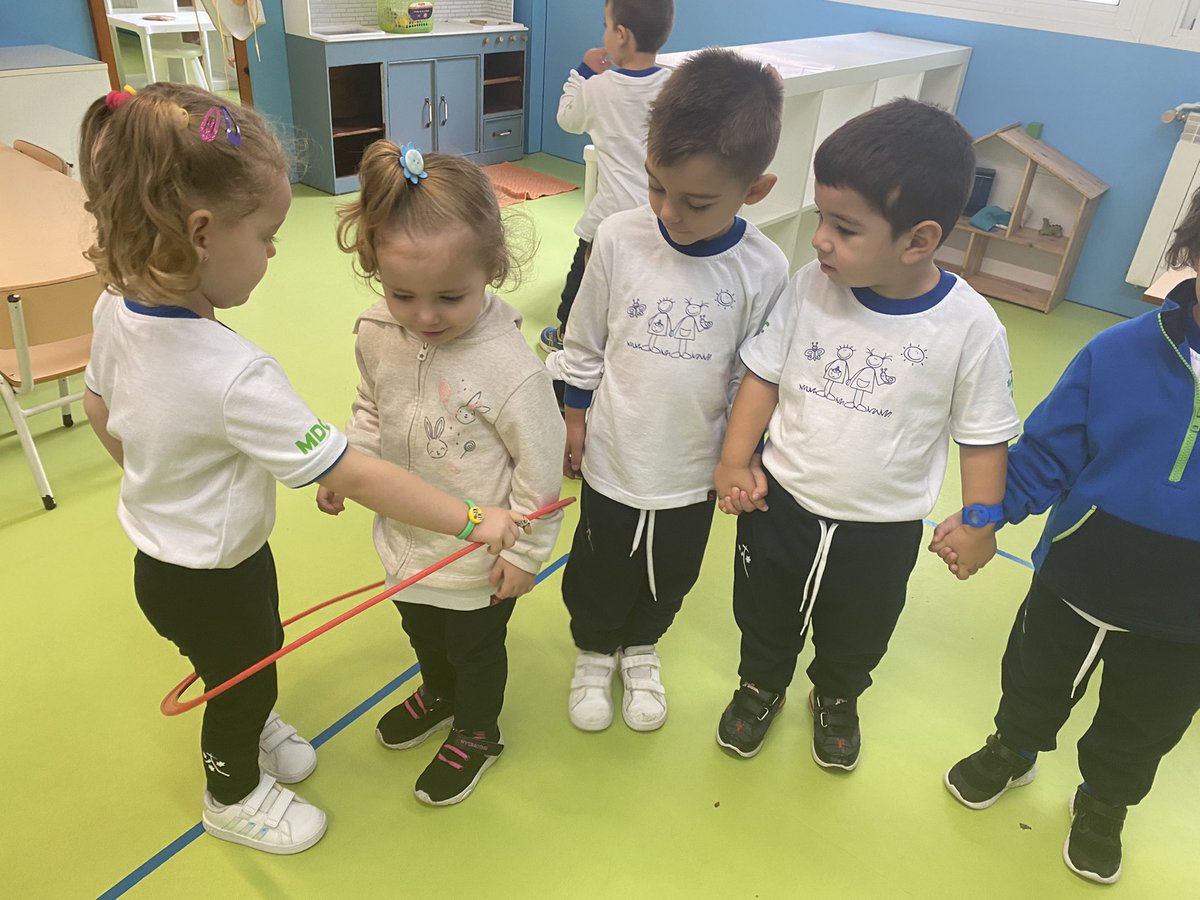 GeorginaMDC's tweet photo. P3B: La Kelly ens proposar jugar amb el “hula hoop” ens l’hem de passar sense que caigui al terra. Els Dites ho van fer d’allò més bé!!! 😆😆@escolamdcprat https://t.co/FuShd6VMNq