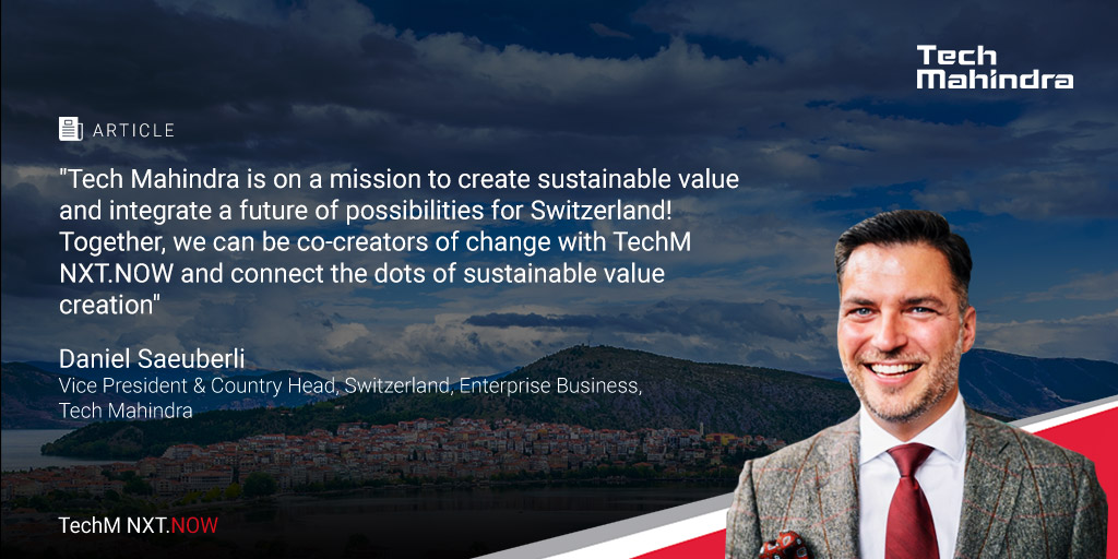 tech_mahindra's tweet photo. @DanielSaeuberli, VP &amp; Country Head - Switzerland, Enterprise business @tech_mahindra shares views on how the country needs to encourage technology in BFSI sector to transform themselves for the future 

Read more - https://t.co/ASMEy4rPF2

#TechMInEurope #TechMNXTNOW https://t.co/K41efWy7KU