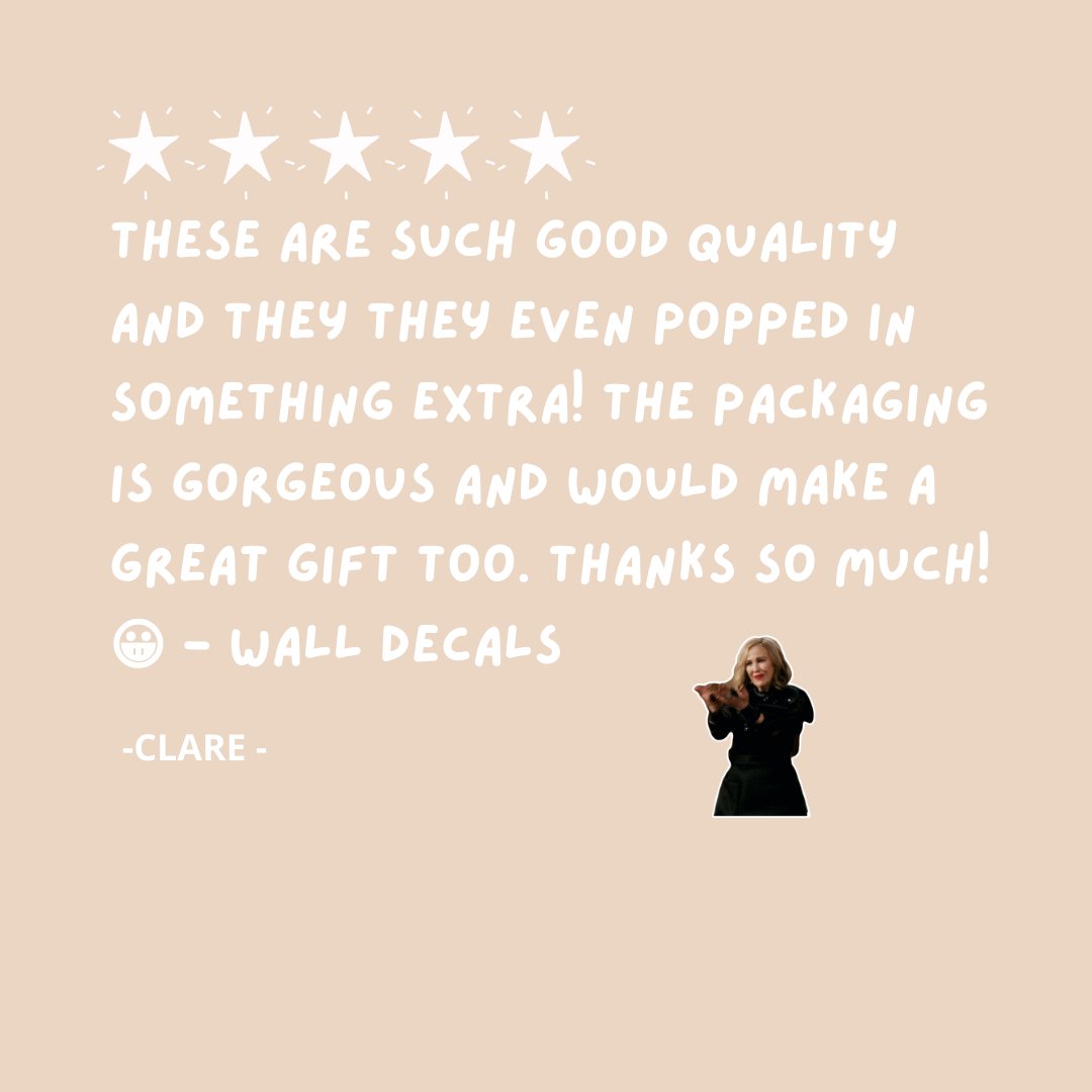 HomelyCreatures's tweet photo. Share this post with a friend looking for some Wall Decals. 😘

AND

Comment or DM #decaldeal to receive a 90% off discount code.😊

Quality and Service are everything to us here at Homely Creatures. 

We LOVE receiving messages like this one from Clare. 

https://t.co/5Bfaj9Sjso https://t.co/E4b2XY5AQo