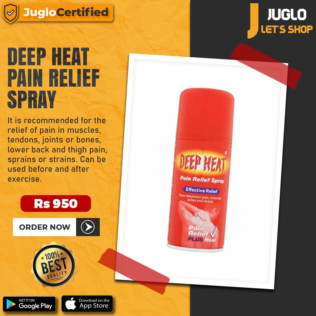 A pain relieving, warming spray to be used on the skin. It generates penetrating warmth in aching, injured and sore muscles and provides targeted pain relief...
juglo.pk/deep-heat-spra…
#juglopk #shopping
#deepheat #painrelief #spray #jointpain #musclepain #musclepainrelief