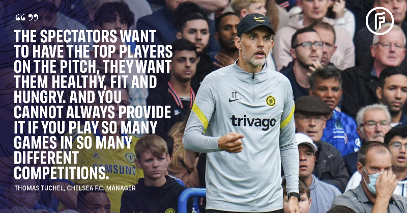 FIFPRO's tweet photo. To support the need for global solutions, the Men’s #FIFPRO Player Workload Monitoring Report offers predictive modelling on player protection mechanisms such as a compulsory break after a certain number of consecutive back-to-back matches. 

#AtTheLimit